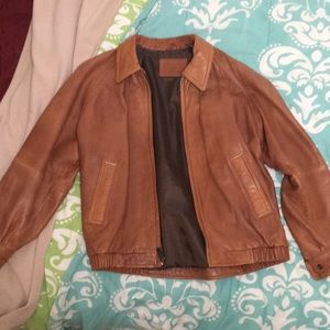 Men’s Rustic Leather Bomber Jacket